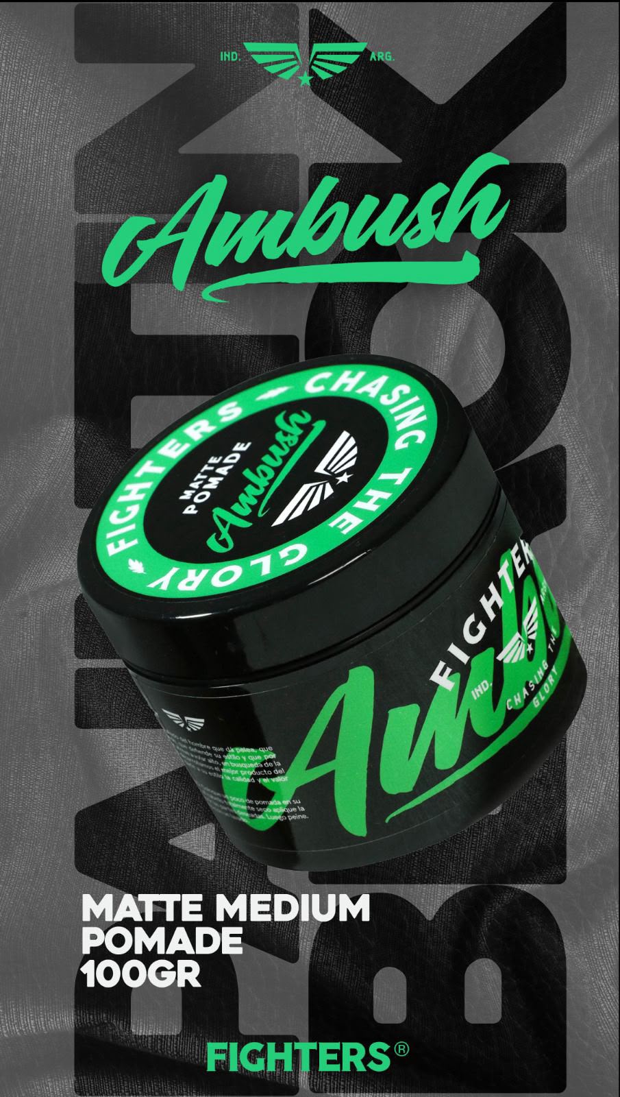 Pomada Fighters Ambush 100g — cera tipo clay mate